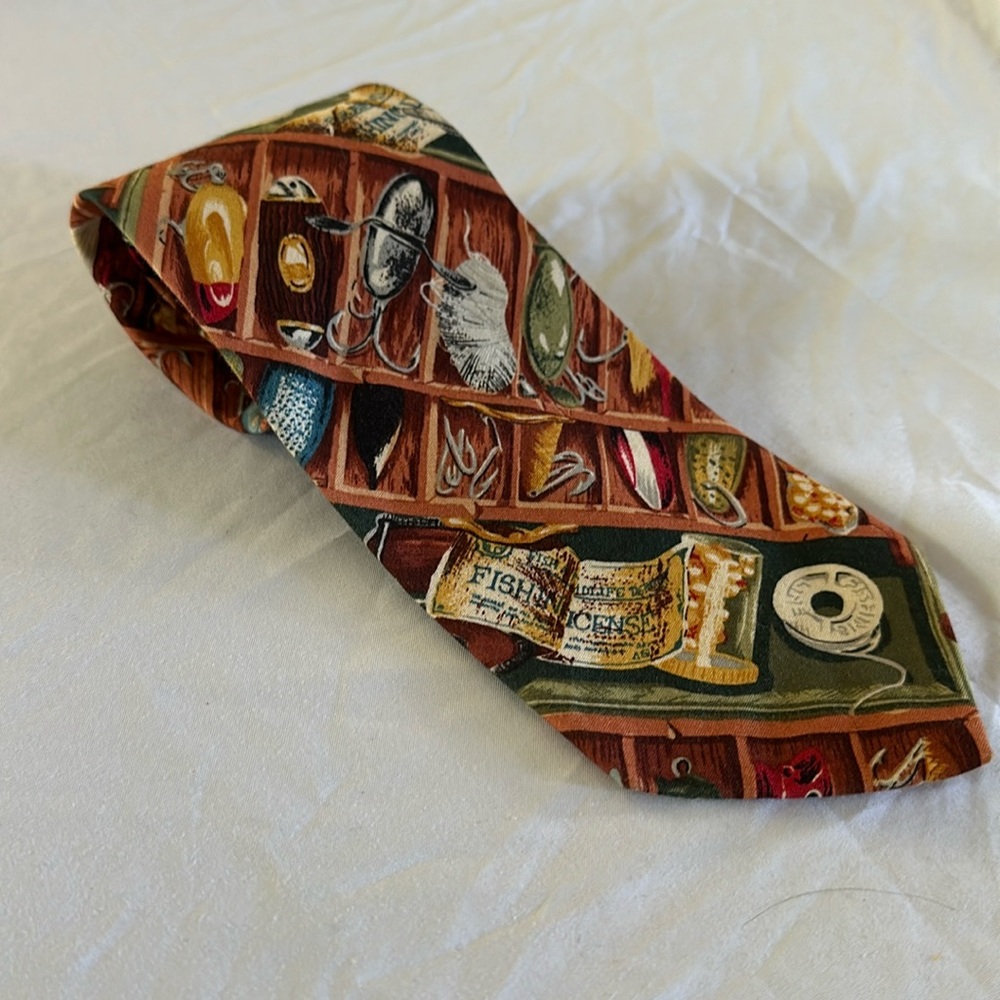 D’em crazy men’s fishing tackle box men’s tie